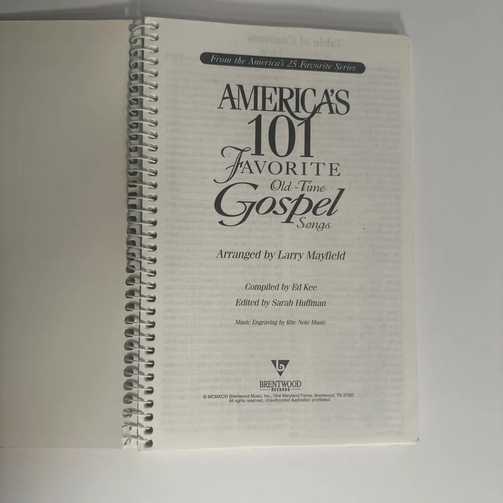 AMERICA'S 101 FAVORITE OLD-TIME GOSPEL SONGS By Larry Mayfield